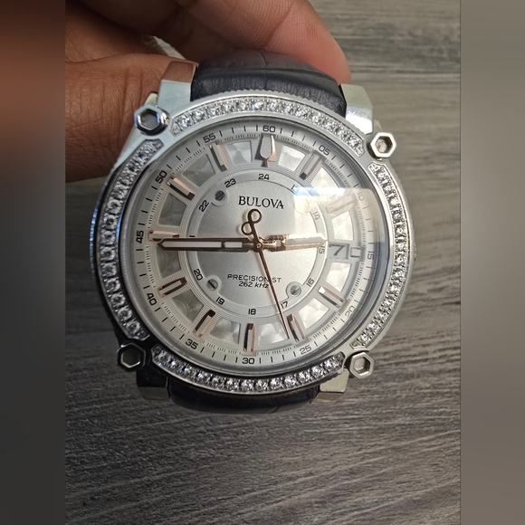 Bulova Accessories - Ladies's Bulova Precisionist 3/4 CT. T.W. Diamond Strap Watch with Silver-Tone